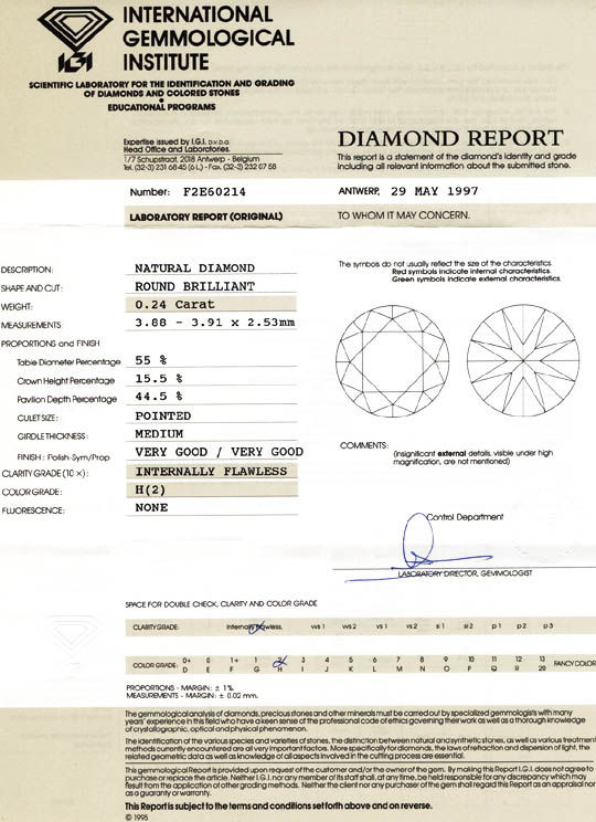 Foto 9 - Diamant IGI 0,24ct Lupenrein Wesselton VG_VG, D5392