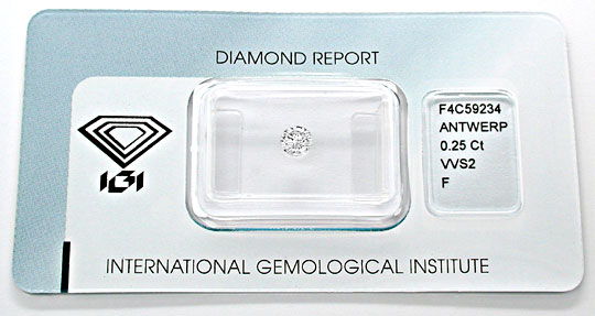 Foto 1 - Diamant IGI Brillant 0,25ct VVS2 Top Wesselton F, D5611