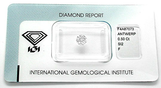 Foto 1 - Diamant IGI Brillant 0,5ct Top Wesselton F VG/VG, D5617
