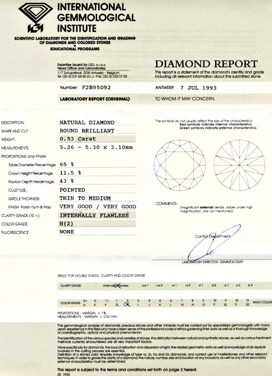Foto 9 - Diamant 0,53ct Lupenrein Wesselton H VG/VG IGI!, D5623