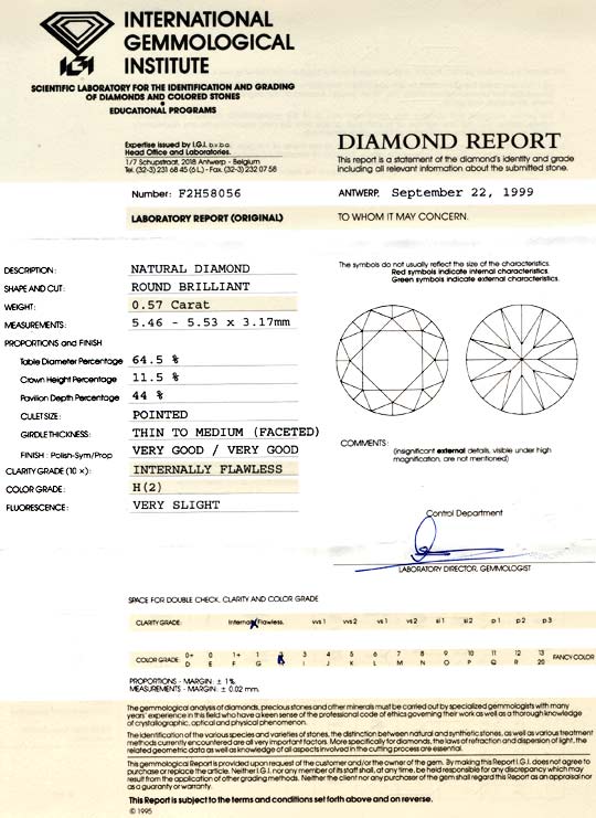 Foto 9 - Diamant IGI 0,57ct Brillant, Lupenrein Wesselton, D5719