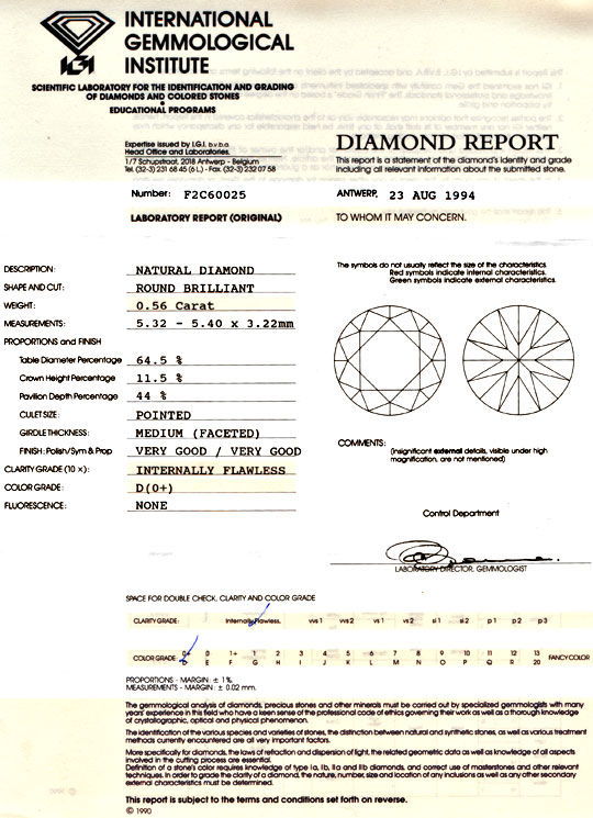 Foto 9 - Diamant IGI 0,56 Brillant Lupenrein River D VGVG, D5724