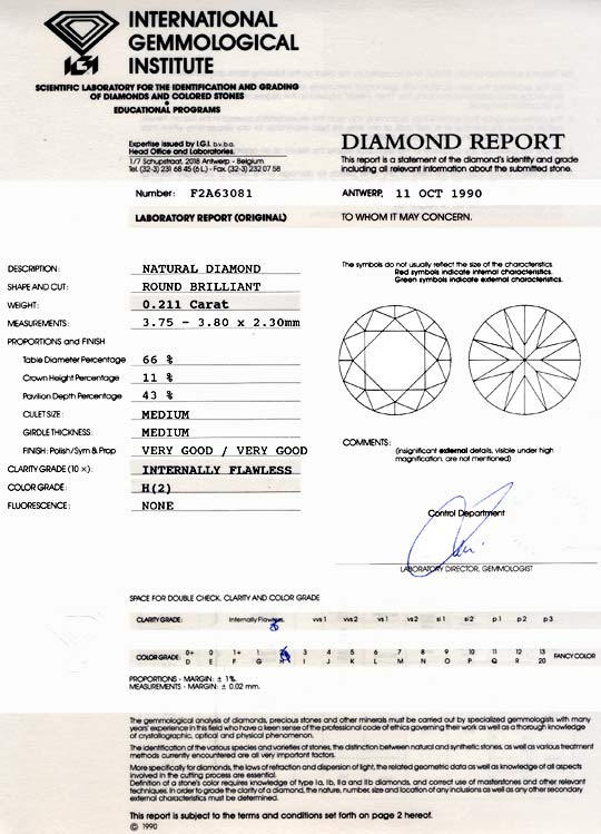 Foto 9 - Diamant IGI 0,211ct Brillant Lupenrein Wesselton, D5756