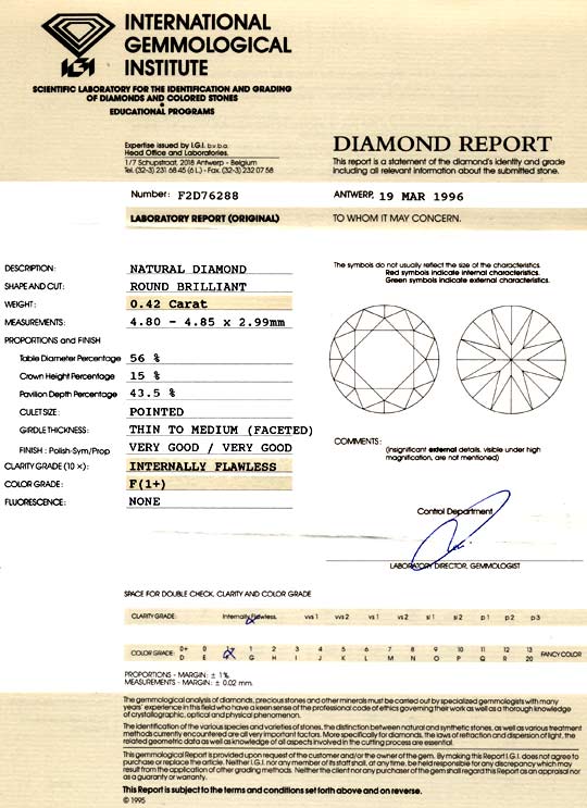Foto 9 - Diamant 0,42ct IGI Lupenrein Top Wesselton VG/VG, D5848