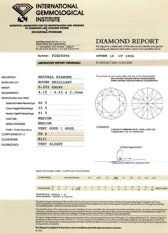 Foto 9 - Diamant 0,253ct Brillant Wesselton H VS2 IGI Expertise, D6132
