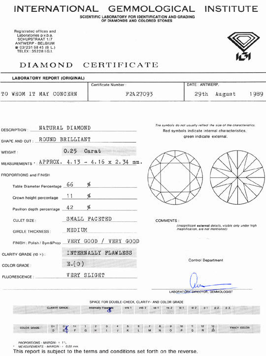 Foto 9 - Diamant 0,25 ct Brillant Lupenrein River IGI Zertifikat, D6478