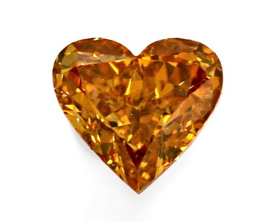 Foto 2 - Diamant Herz 0,45 Carat Sensationell Intense Orange IGI, D6561