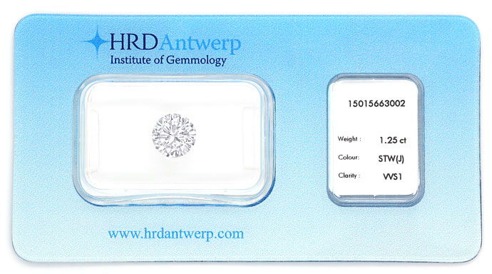 Foto 1 - Diamant 1,253ct Brillant J VVS1 mit Zertifikat von HRD, D6597