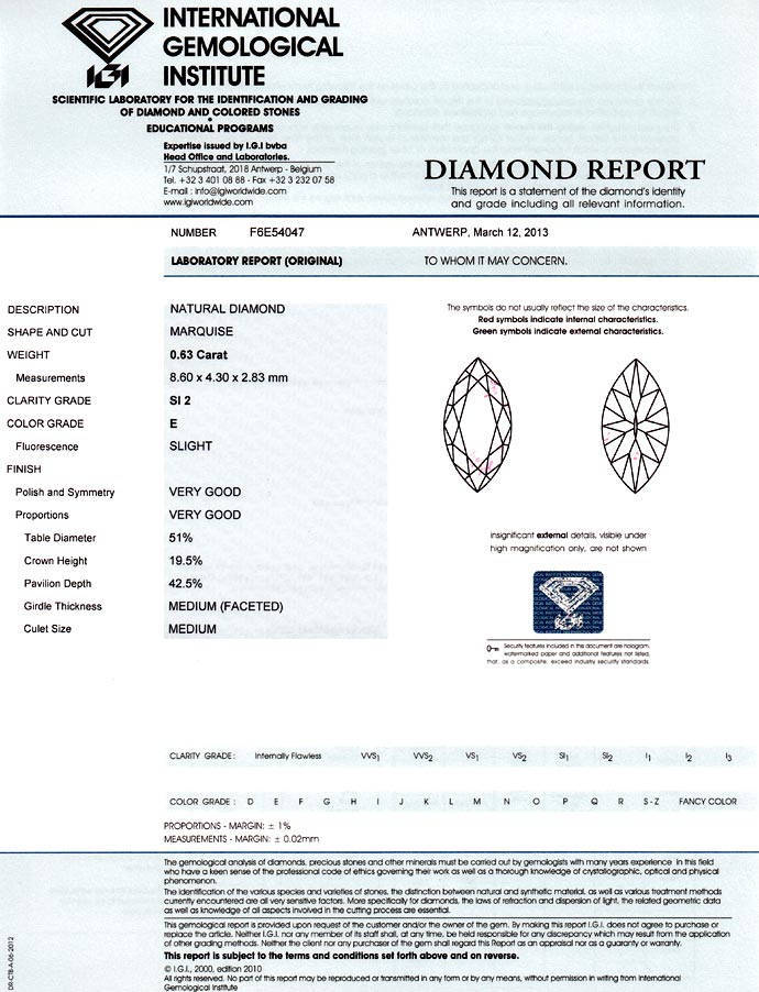 Foto 9 - Diamant im Marquise Cut 0,63ct River E SI IGI Gutachten, D6683