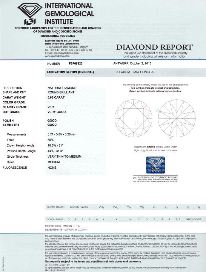 Foto 9 - Diamant 0,63ct Brillant mit Zertifikat von IGI in I VS2, D6689