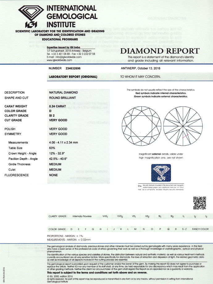Foto 9 - Diamant 0,24ct River D SI2 Brillant mit IGI Zertifikat, D6760