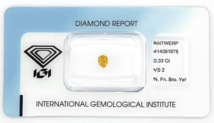 Foto 1 - Diamant Tropfen 0,33ct Orange Brown VS IGI, D6905