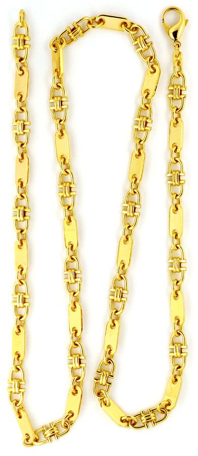 Foto 4 - Steigbügel Plättchen Anker Goldkette Armband massiv 14K, K2212