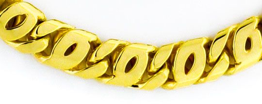 Foto 2 - Pfauenauge Tigerauge Kette Goldkette gewölbt massiv 14K, K2352
