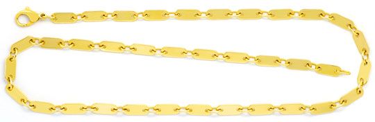 Foto 1 - Plättchengoldkette massiv Gelbgold Plaettchen und Ringe, K2397