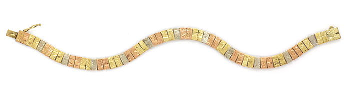 Foto 1 - Antikes Goldarmband 14K Gelbgold, Rotgold und Weißgold, K2738