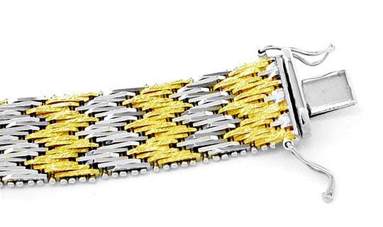 Foto 2 - Traumarbeit Gelbgold-WeißGold-Armband in massiv 18K/750, K2842