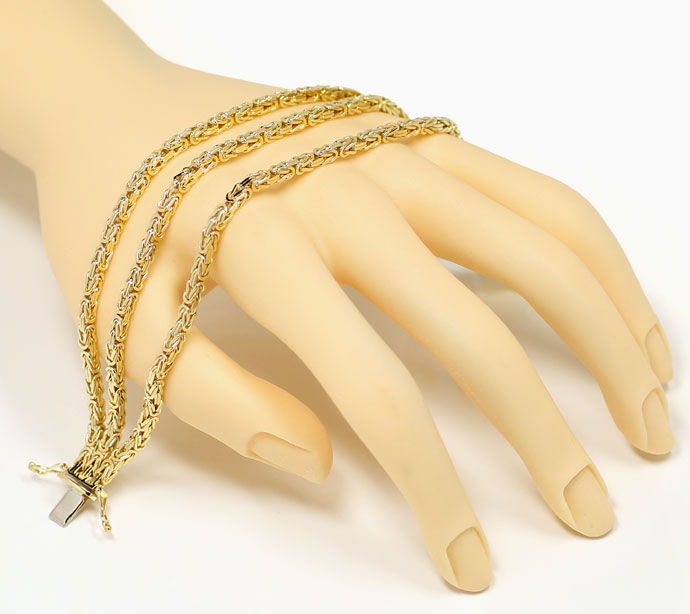 Foto 4 - Massives dreireihiges Königsketten Armband 14K Gelbgold, K3021