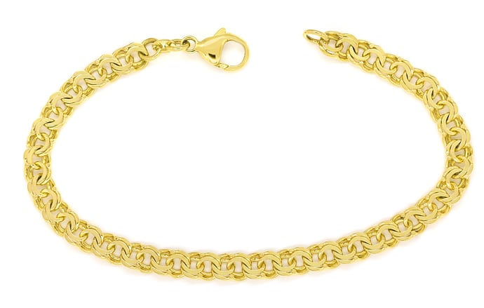 Foto 1 - Tolles Gold-Armband im Garibaldi Muster massiv Gelbgold, K3189