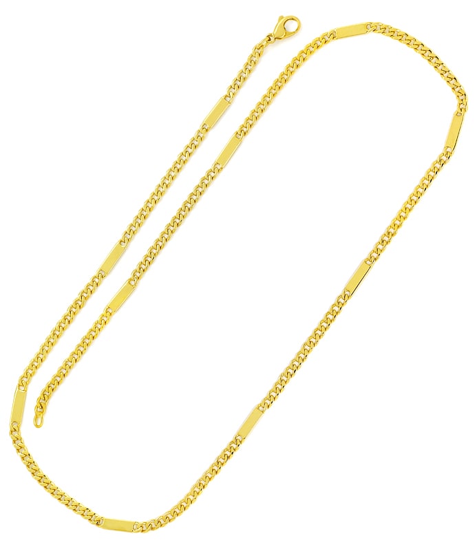 Foto 4 - Goldkette mit Armband Flachpanzer Plättchen in Gelbgold, K3197