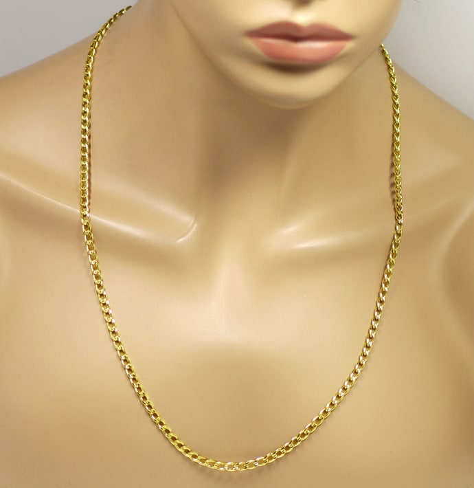 Foto 4 - Goldkette Flachpanzer Halskette 61cm Länge aus Gelbgold, K3210