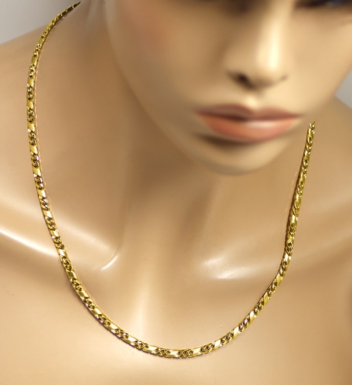 Foto 4 - Damen Halskette Dollar Muster 585er Gelbgold, K3221