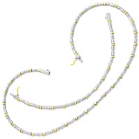 zum Artikel Designer-Goldkette mit Armband in 14K Gelbgold-Weißgold, K3288