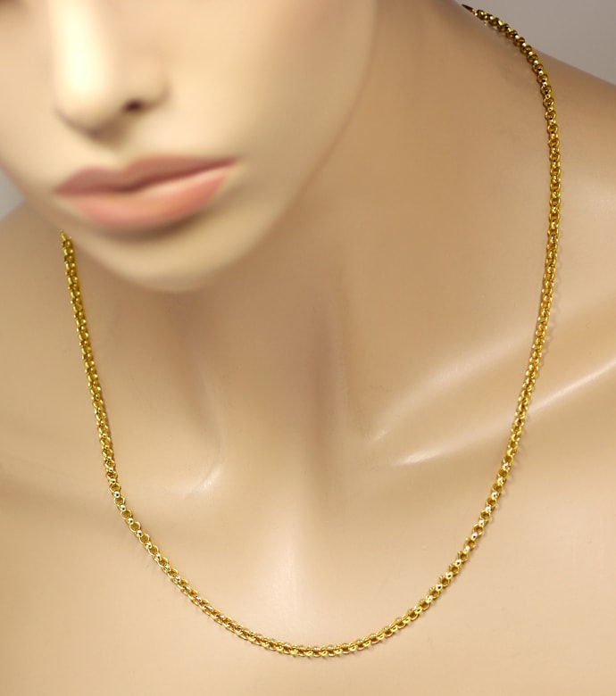 Foto 4 - Erbsen Halskette 47cm lang in 14K Gelbgold, K3325