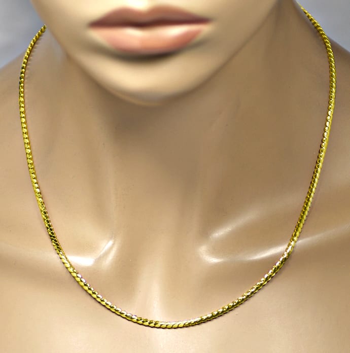 Foto 3 - Gelbgold Halskette Länge 43,5cm massiv 18K, K3469