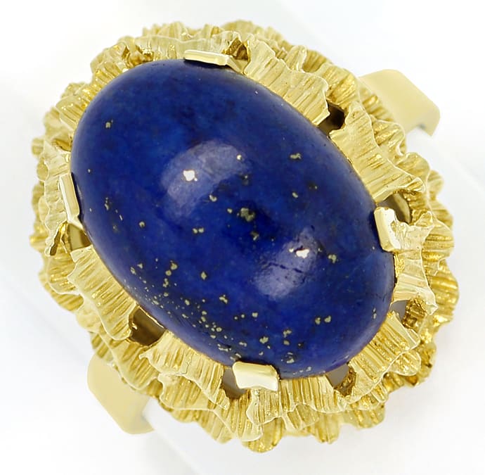 Foto 2 - Gold-Ring 9,5ct Super Lapislazuli Cabochon 585 Gelbgold, Q0232