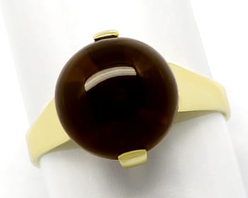Foto 1 - Gelbgold-Ring mit ausgefallenem 8ct Rauchquarz Cabochon, Q0634
