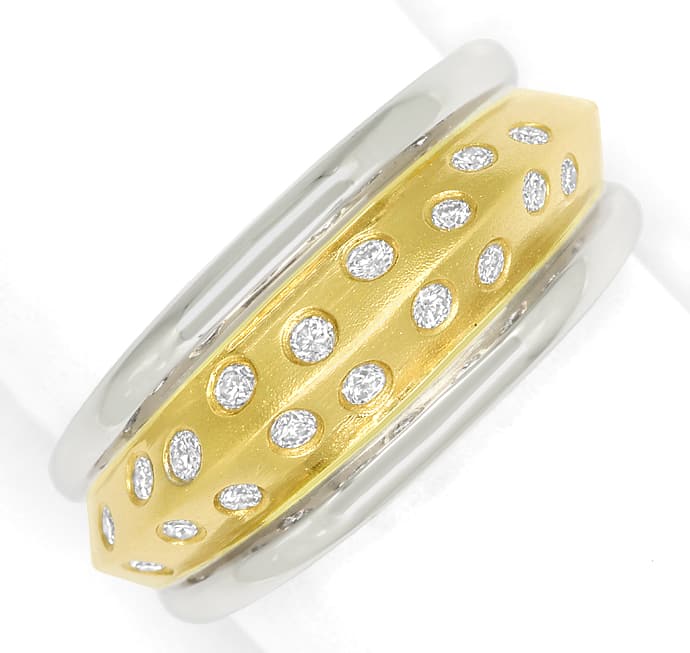 Foto 2 - Designer-Bandring 0,27ct Diamanten in Gelbgold-Weißgold, Q0641