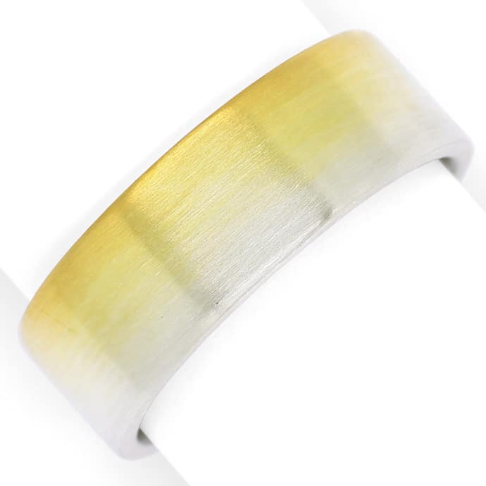 Niessing IRIS Goldring Farbenverlauf Feingold zu Silber, aus Designer-Goldringe Platinringe