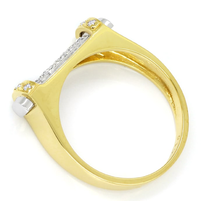 Foto 3 - Designer-Ring in Gelbgold und Weißgold mit 20 Diamanten, Q1362
