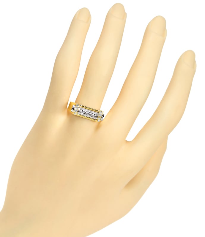 Foto 4 - Designer-Ring in Gelbgold und Weißgold mit 20 Diamanten, Q1362