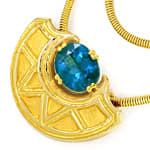 Indigolith blauer Turmalin Collier 18K Gold