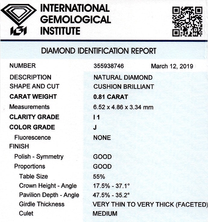 Foto 9 - Diamantring 0,81ct Cushion Brillant IGI in Gelbgold, Q2050