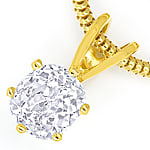 Diamant-Solitär oval 0,65ct Gelbgold-Collier