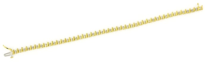 Foto 1 - Gelbgold Tennis Armband mit 45 Rohdiamanten, Q2566