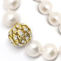 zum Artikel Perlkette mit Goldkugel mit 30 weißen Steinen, Q3220