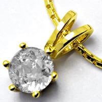 zum Artikel Diamant-Solitär-Anhänger 0,25ct Goldkette 18K, Q3413