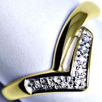zum Artikel Diamantring V-Form mit 8 Diamanten 14K Gold, R1060