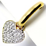 Gelbgold-Creolen mit Herz 0,25ct Diamanten
