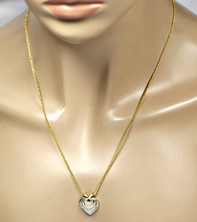 Foto 3 - Designer-Diamanten-Herzanhänger an Halskette, R1154