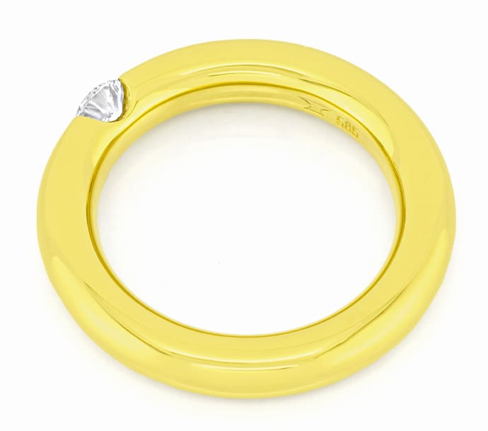Foto 3 - Gelbgold-Ring 0,37ct eingespannter Brillant, R1195