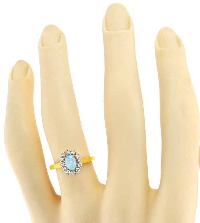 Foto 4 - Antiker Opal-Diamanten-Ring in 14K Gelbgold, R1210