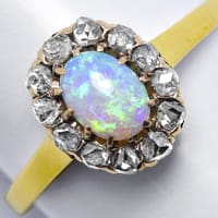 zum Artikel Antiker Opal-Diamanten-Ring in 14K Gelbgold, R1210