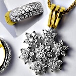 Diamanten Goldschmuck-Set Collier Ohrringe