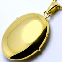 zum Artikel Ovales Medaillon mit Kette aus 14K Gelbgold, R1270