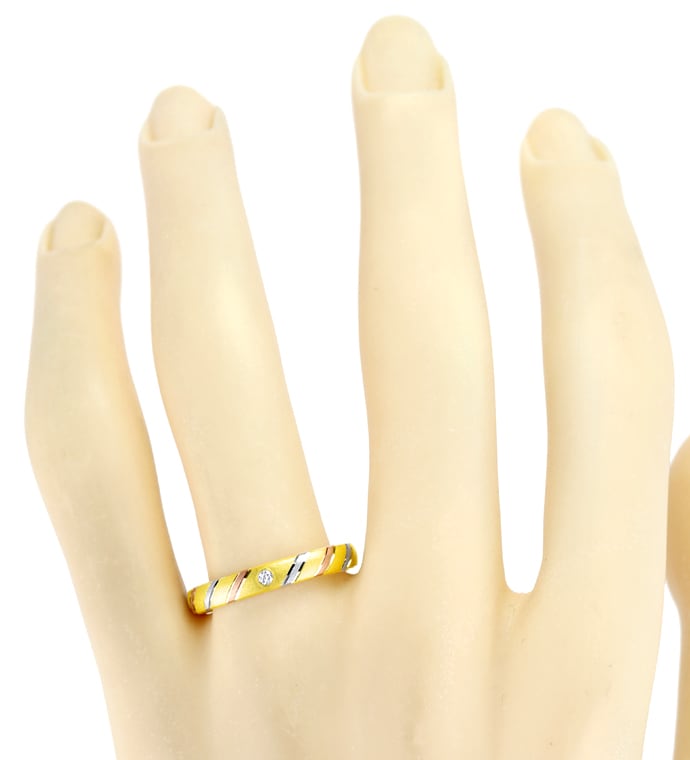 Foto 4 - Ring mit Diamant in Gelbgold Rotgold Weißgold, R1314